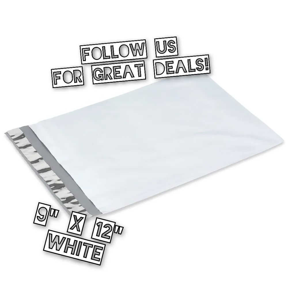 50 White Poly Mailers 9x12